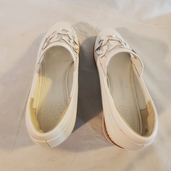 Anne Fontaine Size 36 White slip on Leather Platform Shoes - Picture 2 of 7